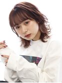 イヤリングカラー×ミディアムウルフ☆