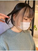 前髪インナーカラーフェイスフレーミングミルクティーベージュ