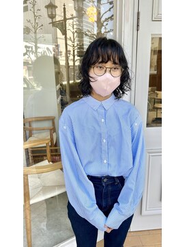 シュプール(SPUR) 黒髪暗髪/無造作フェイスレイヤーウルフパーマ