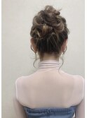 ヘアアレンジ 結婚式 お呼ばれヘアアレンジ お団子ヘア