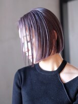 ワンレンピンクヘアー小顔ピンクグレープフルーツ秋色_ba499341