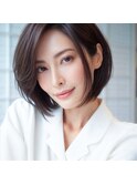 大人ボブ　ビターチョコ　　美髪　艶髪　40代