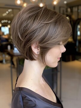 ★ダークアッシュ大人ガーリーボブ着物似合わせカット/髪質改善