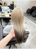 エンドカラー裾カラーブリーチダブルカラーミルクティーカラー