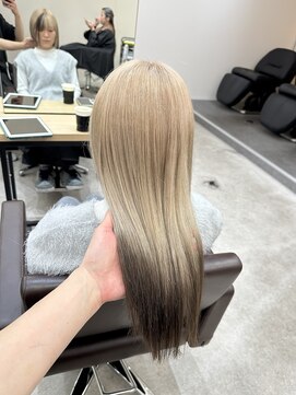 ユウル 横浜(juhl.) エンドカラー裾カラーブリーチダブルカラーミルクティーカラー