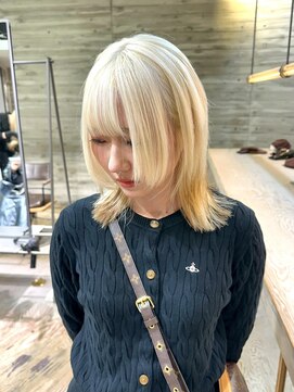 ヲタク(wotaku.) ホワイトブロンド抜きっぱなしブロンドホワイトブリーチウルフ