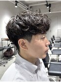 刈り上げマッシュ緩めワンカールパーマ