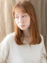 モッズヘア 越谷(mod's hair) 前髪パーマ艶感ハイトーンカラーコーラルオレンジY越谷20代30代