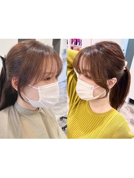 《浄心駅/縮毛矯正/ブリーチカラー》こだわり抜いた顔周りカットで、トレンドを抑えた似合わせスタイルを◇