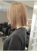ミニボブ保湿ケアブリーチミルクティーベージュピンクベージュ
