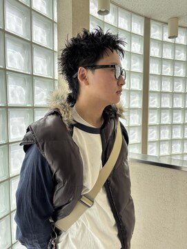 メンズ  /黒髪短髪 /スパイキーショート 