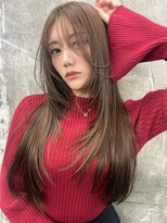 キング 心斎橋店(K!ng) ハイライトカラーミルクティーベージュレイヤーカットオルチャン