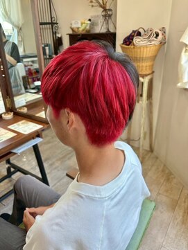 ピンキーウエスト 福島*ブリーチ*メンズカット白髪ぼかし*小顔カット縮毛矯正