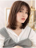 グレージュブラウンブリーチなし結べるレイヤーカットc8志木30代