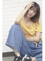 ヘアメイク アヴァロン 橋本店(HAIR MAKE Avalon)&nbsp;【Avalon橋本】ライトブルージュ外ハネミディ［橋本/橋本駅］