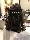 華やかハーフアップ