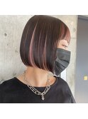 【ARTE表参道/青山】切りっぱなしボブ×インナーカラー
