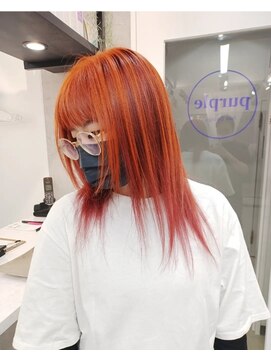 パープル(purple) オレンジピンクアンブレラカラー