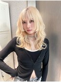【天神美容室】×ブロンド×ロングレイヤー×姫カット×天神