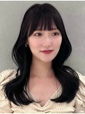 顔周りレイヤーカットくびれヘアミルクティーベージュカラー