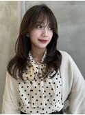 こなれミディ×ピンクベージュ×美髪［髪質改善/縮毛矯正］