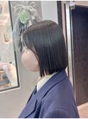 イメチェン外ハネボブワイドバングホワイトブロンド韓国/横浜