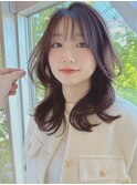 ベージュカラー くびれヘアー 20代 レイヤーカット 韓国ヘア
