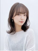 大人可愛い寒色系透明感カラーロングフェイスレイヤー