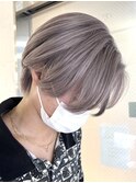 ミルクティーベージュダブルカラー韓国風メンズセンターパート