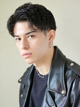 アンフィニー 銀座(ANFINI) mens短髪ワイルドスペインカールブルーブラックフェザーパーマ