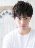 20代30代前髪パーマダークアッシュツーブロックマッシュパーマZ