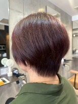 ヘアーアンドメイク ファット(Hair&Make PHAT)&nbsp;丸み小顔レイヤーショートボブ×透明感カシスブラウン艶カラー
