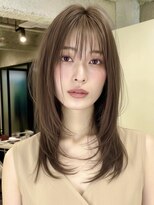 エン 稲毛(enn.)&nbsp;大人ガーリー/ダークアッシュ/ミディアムレイヤーカット/稲毛