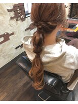 ヘアー クリエイト カルバリ(HAIR CREATE Calbari) ナチュラルベージュブラウン ~編み下ろし仕上げ~