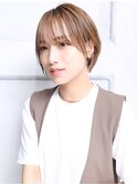 大人可愛い小顔秋カラー丸みショートボブ  A8