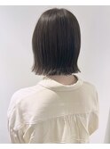 【土橋】切りっぱなし外はねボブ 暗髪グレージュ 10代20代