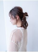 大人かわいい前髪セシルカットココアブラウンフリンジウェーブ