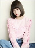 大人可愛いマッシュショート/重めボブ/ぱっつん前髪