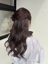 ヌックヘアー(nook hair)&nbsp;ココアピンクカラー　ハーフアップ　くるみちゃんヘア