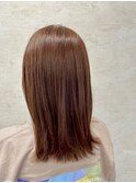 オレンジベージュストレートヘア
