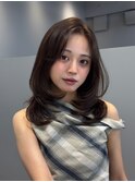 大人ミディアムレイヤー_暗めカラーグランマッシュ