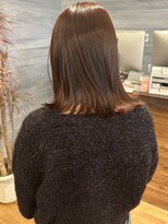 ロックス バイ マグ 松本(rocks BY MAG)&nbsp;抜け感オレンジブラウン艶カラー美髪ミディアムレイヤー