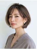 似合わせショートボブ白髪ぼかし脱白髪染め30代40代50代60代♪