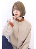 ローライトフォギーベージュ大人かわいいスリークボブ大人ボブ