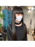 黒髪ストレート＊姫カット