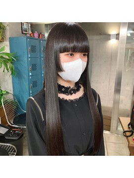 ギフトサニーサイド(gift sunny side) 黒髪ストレート＊姫カット