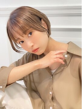 テュケー(TYCHE) 大人可愛い丸みショートボブ/30代/40代/50代/ベージュカラー