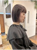 さらっと大人ボブ × 葡萄カラー