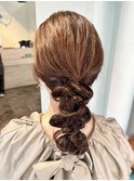 結婚式お呼ばれヘアセット/ツヤ/ヘアセット/個性派ヘアセット