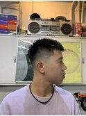 べリーショートダークアッシュニュアンスパーマ韓国マッシュ